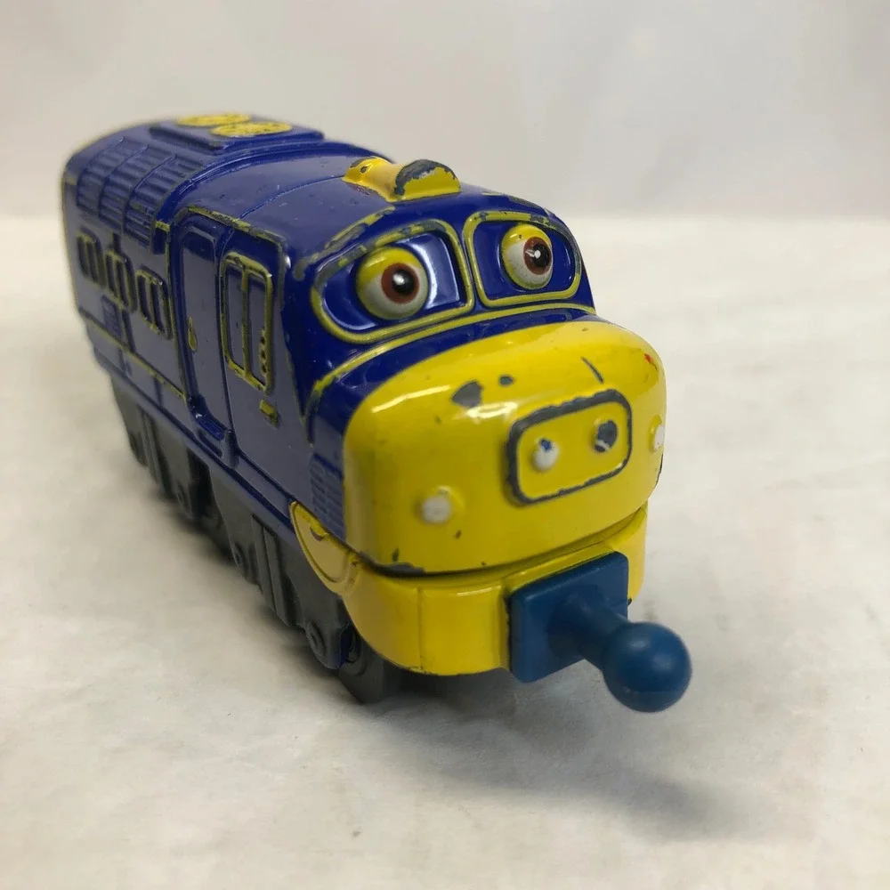 Chuggington Brewster Train Toy Blue Yellow Die-cast Metal